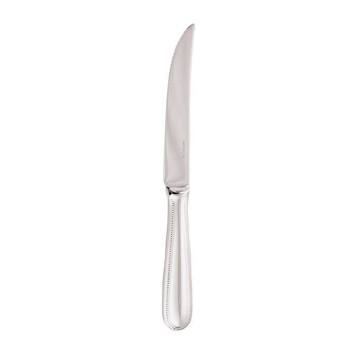 Sambonet perles steak knife hollow handle 8 5/8 inch - silverplated on 18/10 stainless steel, MPN: …