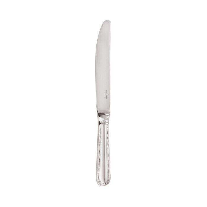 Sambonet perles dessert knife solid handle 8 1/2 inch - silverplated on 18/10 stainless steel, MPN:…