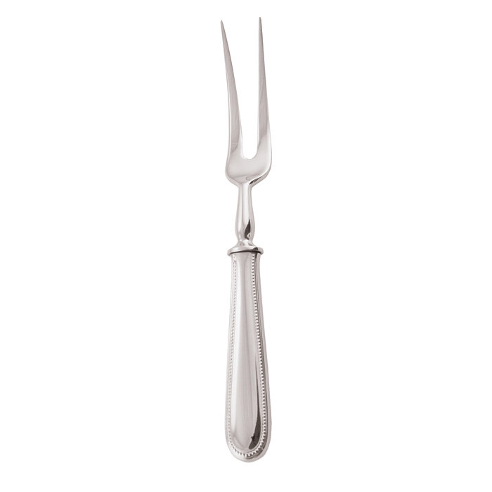 Sambonet perles carving fork 9 3/4 inch - silverplated on 18/10 stainless steel
