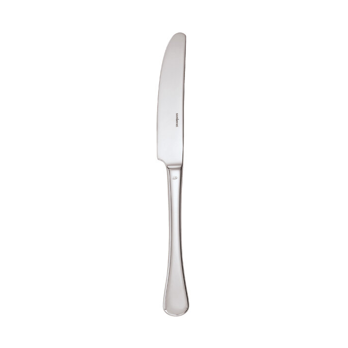 Sambonet queen anne table knife solid handle 9 3/8 inch - silverplated on 18/10 stainless steel
