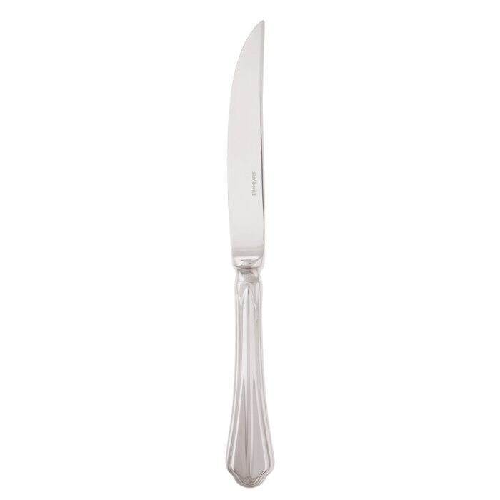 Sambonet rome steak knife solid handle 9 3/4 inch - silverplated on 18/10 stainless steel, MPN: 527…