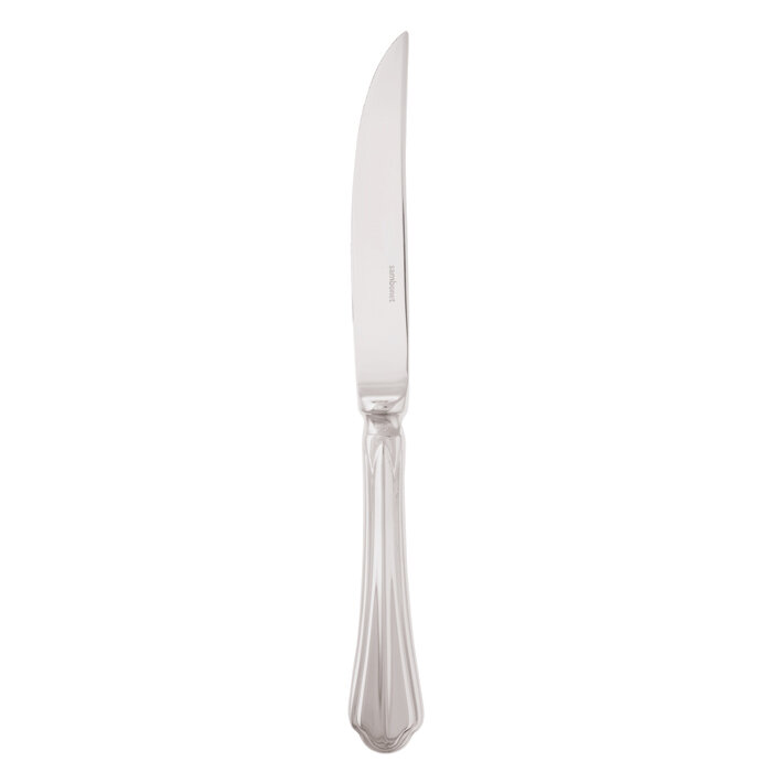 Sambonet rome steak knife hollow handle orfevre 9 7/8 inch - silverplated on 18/10 stainless steel