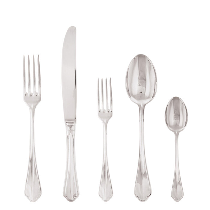 Sambonet rome 5 piece place setting hollow handle - silverplated on 18/10 stainless steel, MPN: 527…