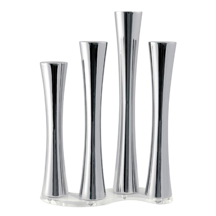 Sambonet home decor bamboo candlestick 4 lights with base - 18/10 stainless steel, MPN: 56725-04, 7…