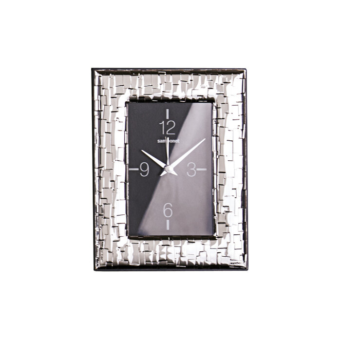 Sambonet frames skin clock 3 1/2 x 5 inch - silver bilaminate, MPN: 59660L13, 790955969568
