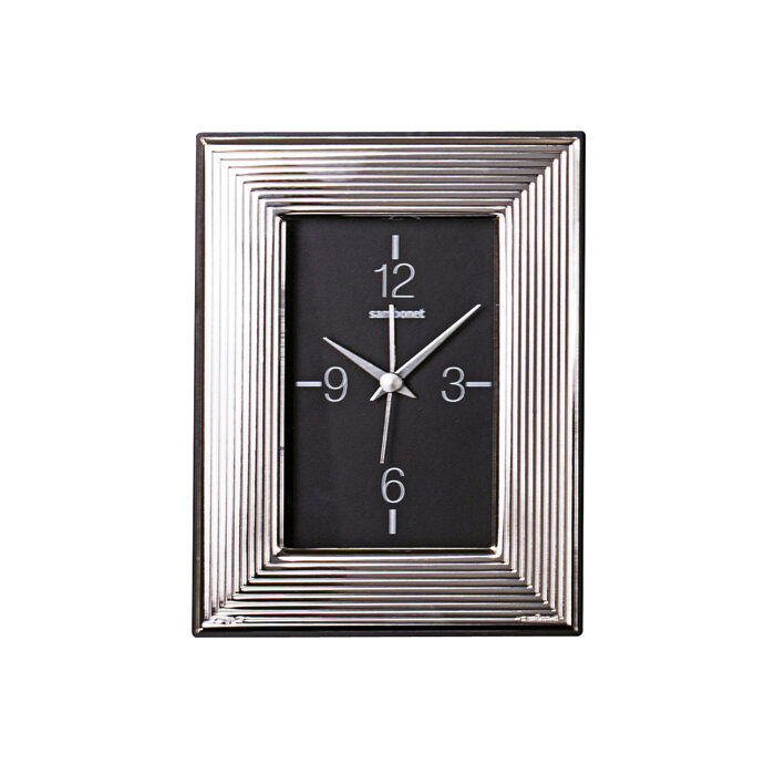 Sambonet frames more clock 3 1/2 x 5 inch - silver bilaminate, MPN: 59660L23, 790955969605