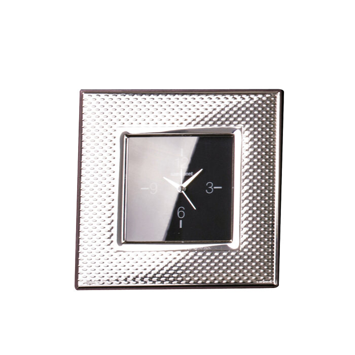 Sambonet frames dew clock 3 1/2 x 3 1/2 inch - silver bilaminate, MPN: 59660L33, 790955969643