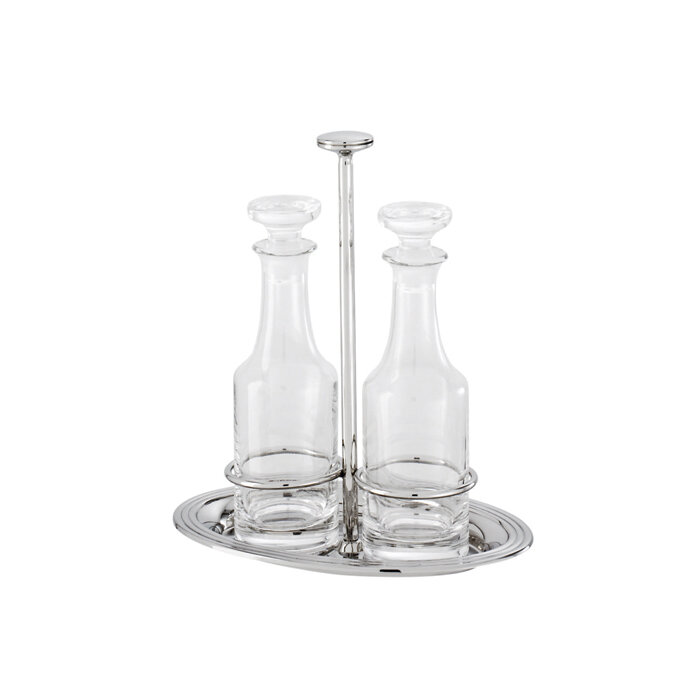 Sambonet avenue oil &amp; vinegar set 2 pieces 7 5/8 x 5 inch diameter - 18/10 stainless steel, MPN: 54…