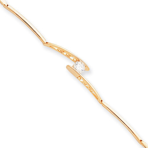 7.25 inch Gold-plated Diamond Solitaire Bracelet KW454-7.25