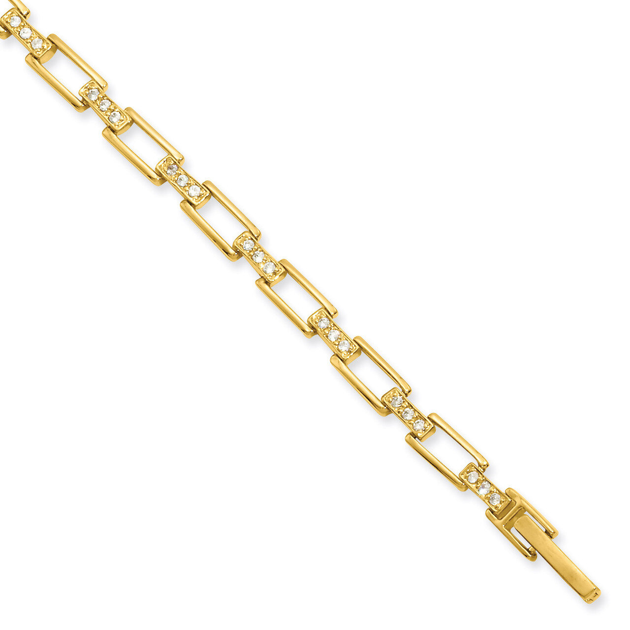 8.25 inch Gold-plated Link Diamond Bracelet KW458-8.25