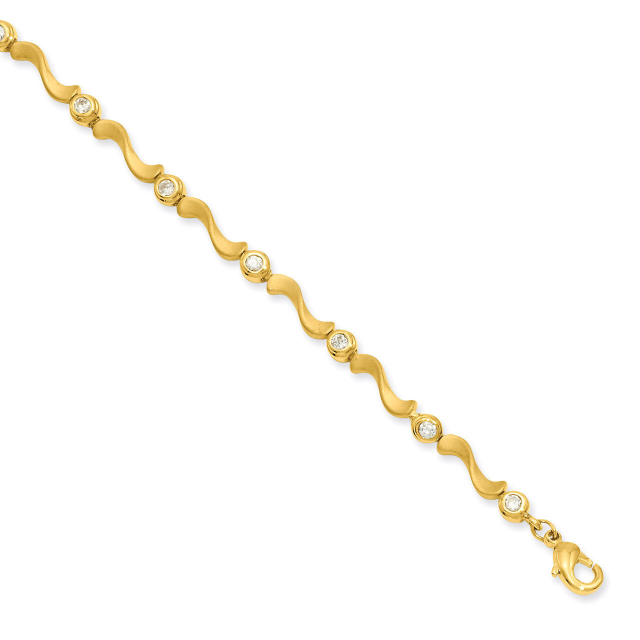 8.25 inch Gold-plated Bezel Diamond S Link Bracelet KW460-8.25