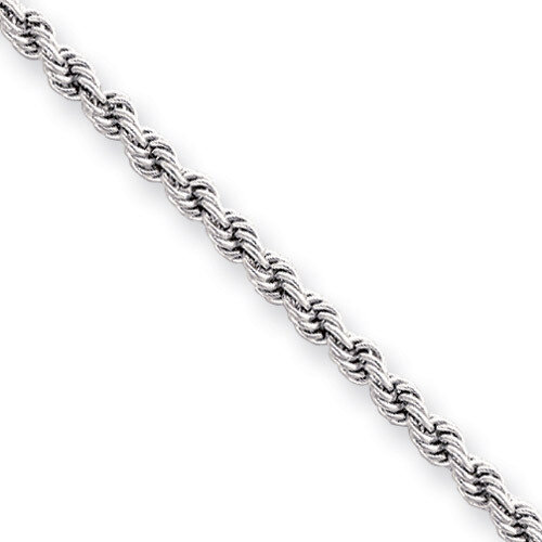 8.25 inch Rhodium-plated 3mm Diamond Cut French Rope Bracelet KW472-8.25
