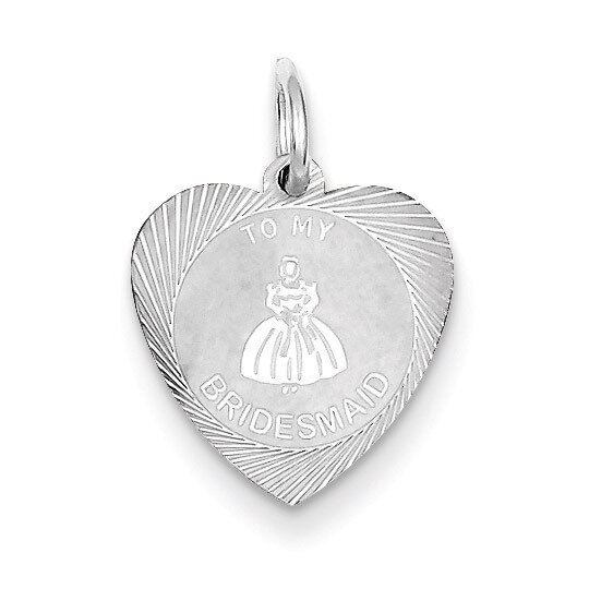 Sterling Silver To My Bridesmaid Heart Disc Charm QC1502