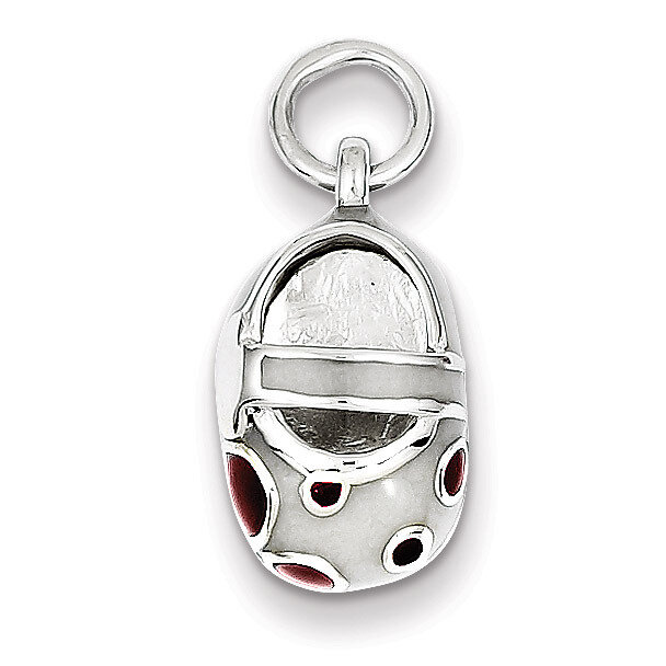 Sterling Silver Enameled Shoe Charm QC3979
