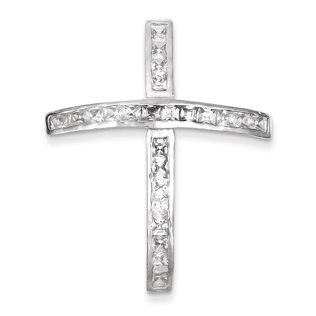 Sterling Silver Cross with Diamond Pendant QC7312