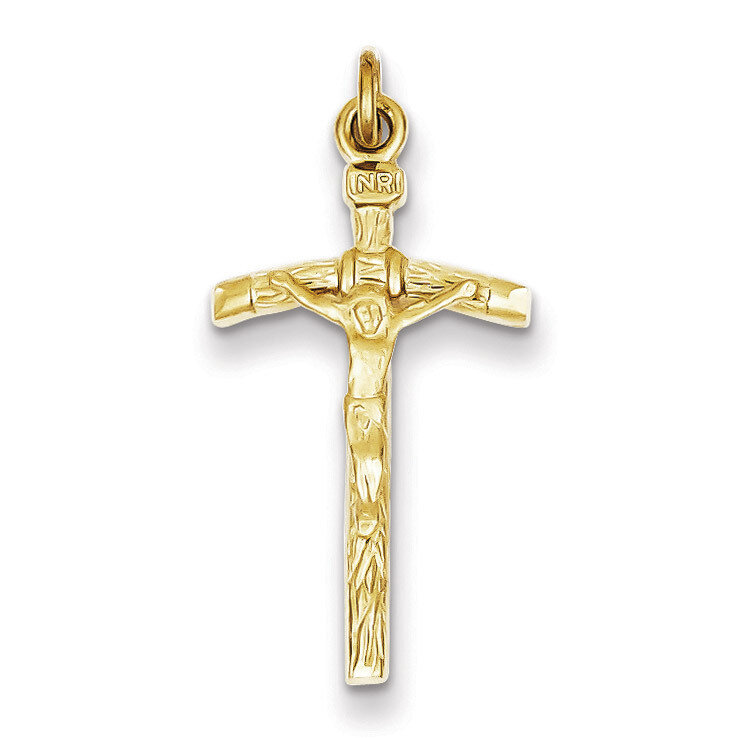Sterling Silver Vermeil Pope Crucifix Pendant QC7361