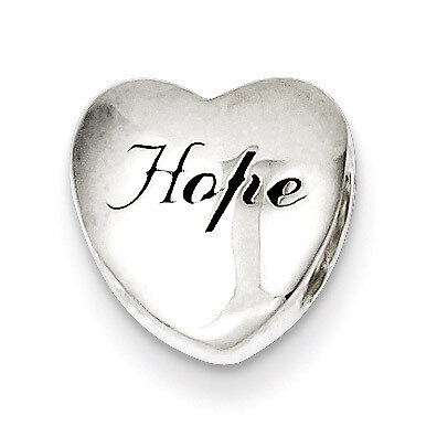 Sterling Silver Enameled Hope Heart Slide QC7479
