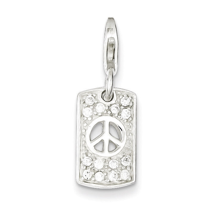 Sterling Silver Diamond Peace Charm QC7498