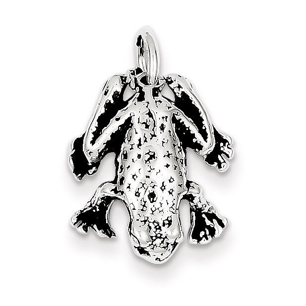Sterling Silver Antiqued Frog Charm QC7678