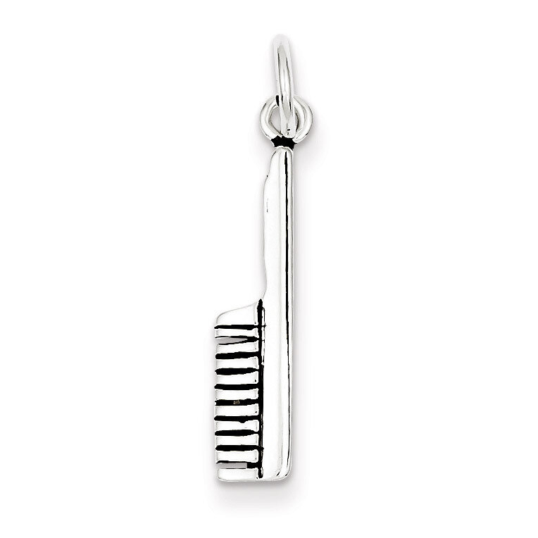 Sterling Silver Antiqued Hair Comb Charm QC7718