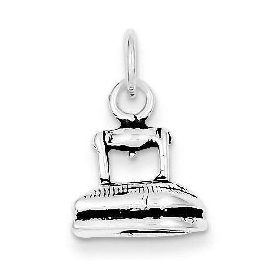 Sterling Silver Antiqued Clothing Iron Charm QC7743