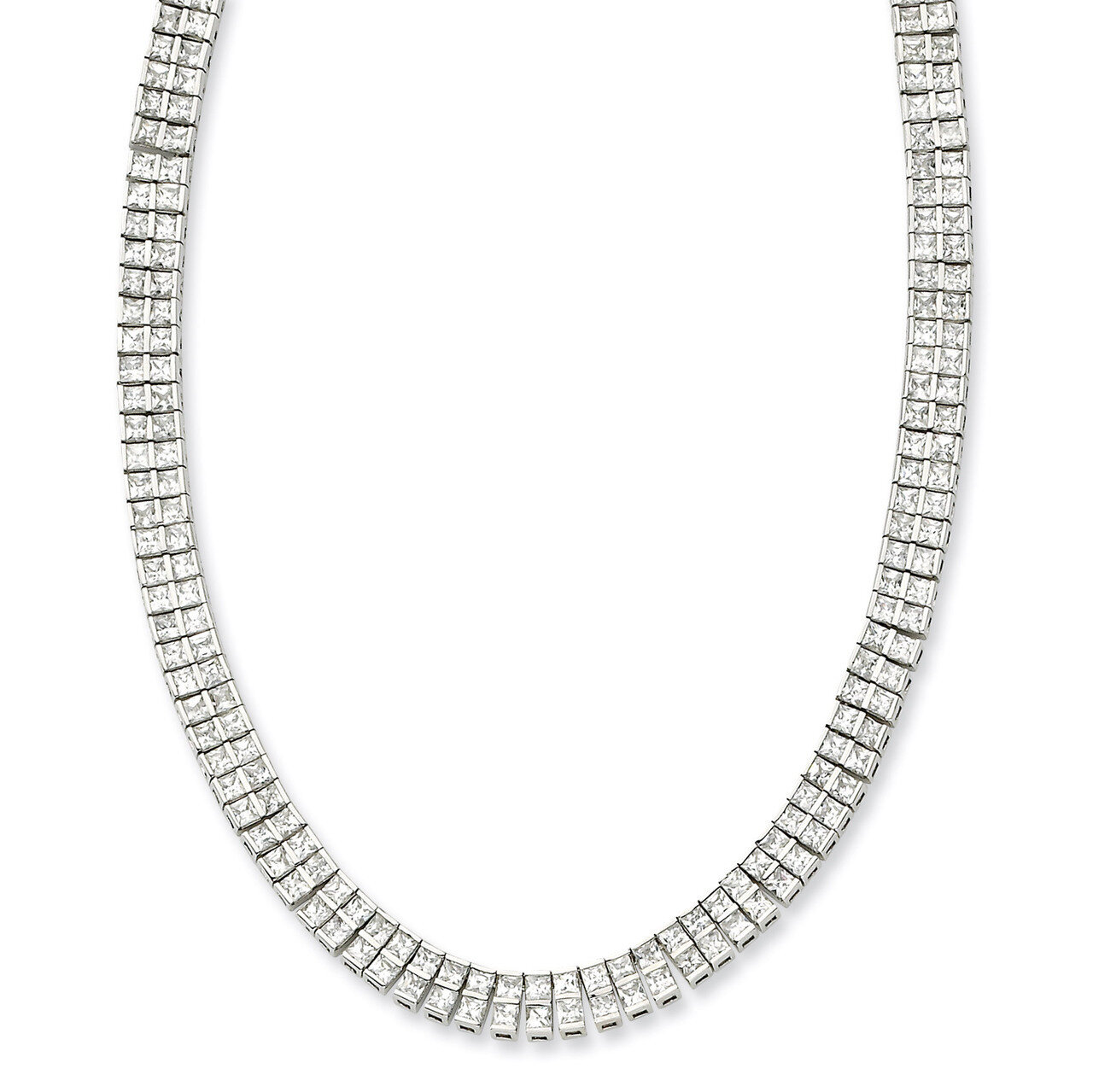Sterling Silver Diamond Necklace QCM656-17
