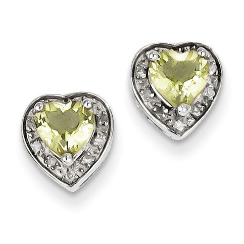 Sterling Silver Diamond & Lemon Quartz Earring QE7737LQ
