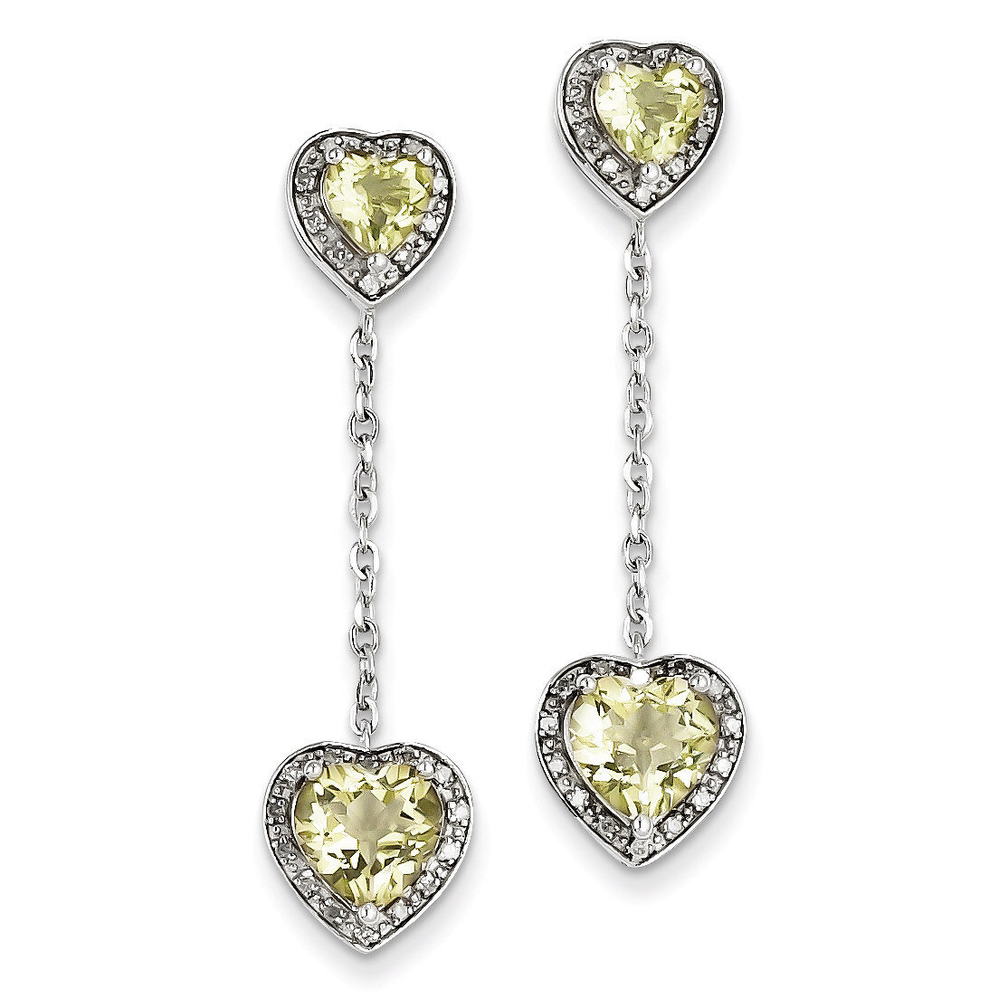 Sterling Silver Diamond & Lemon Quartz Earring QE7740LQ