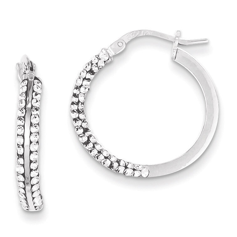 Sterling Silver Stellux Crystal Hoop Earrings QE9468