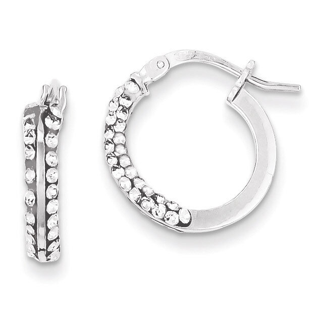 Sterling Silver Stellux Crystal Hoop Earrings QE9473