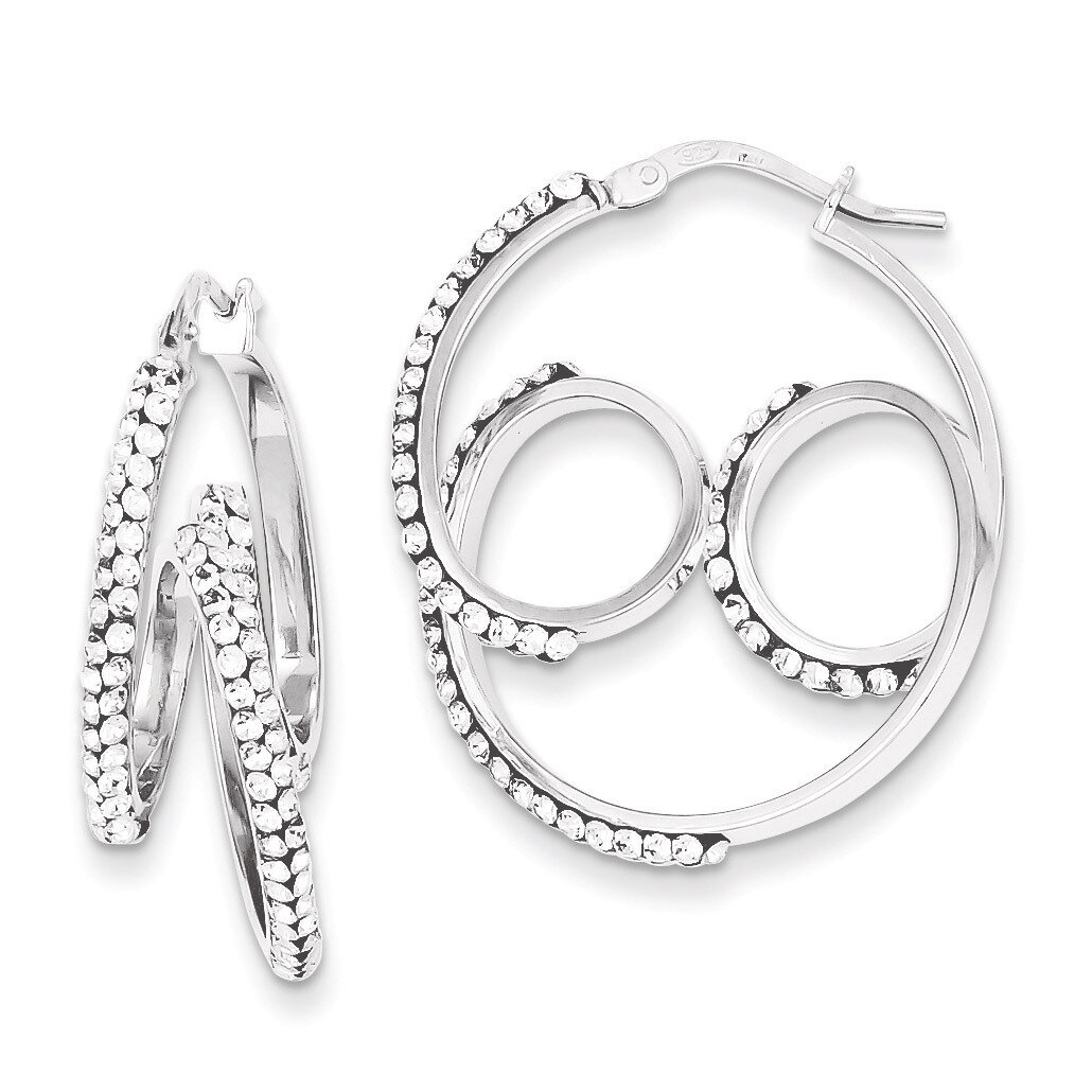 Sterling Silver Stellux Crystal Twisted Hoop Earrings QE9474