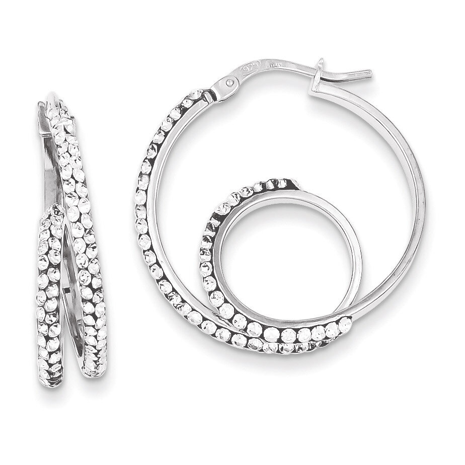 Sterling Silver Stellux Crystal Twisted Hoop Earrings QE9475