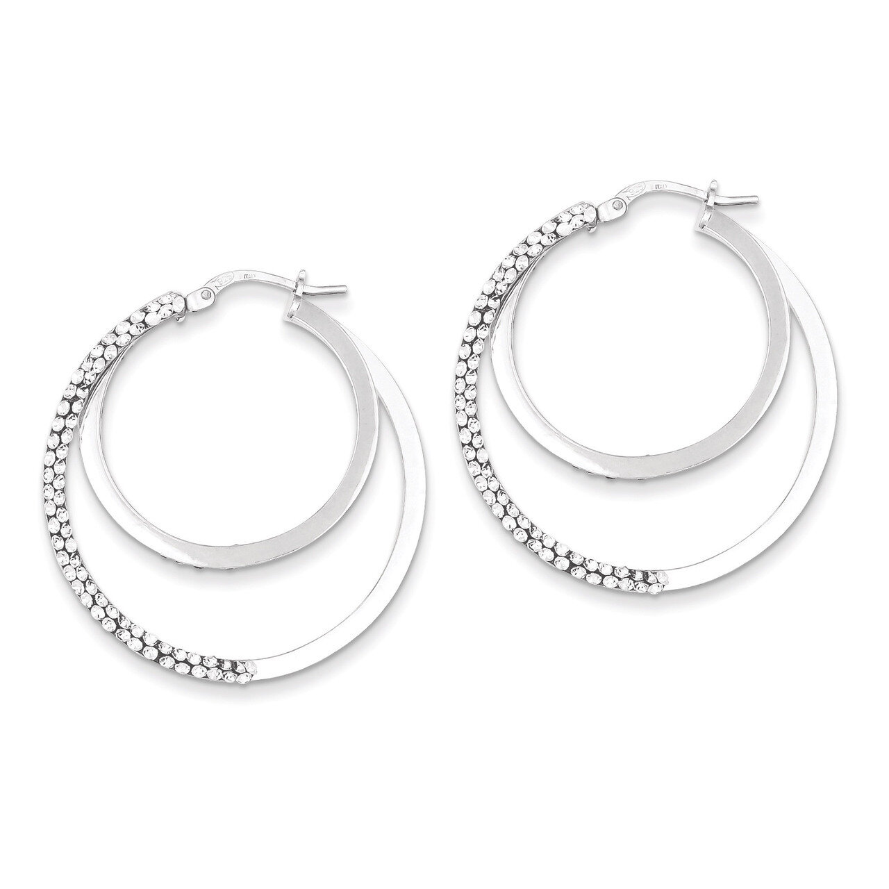 Sterling Silver Stellux Crystal Hoop Earrings QE9480