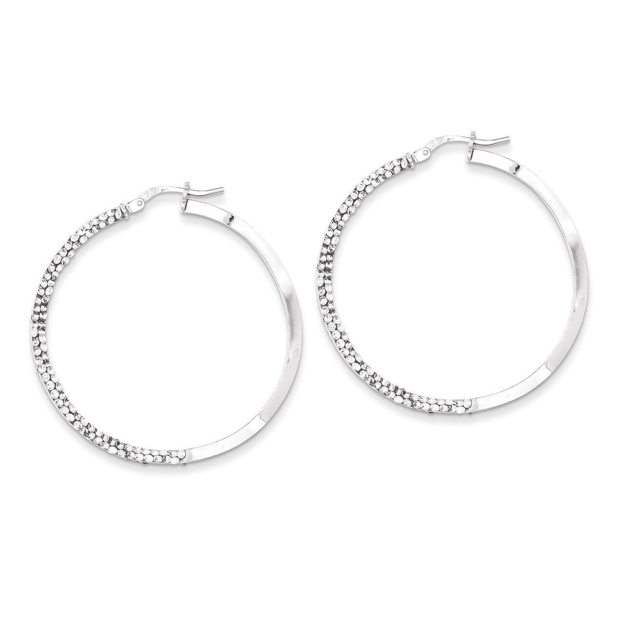 Sterling Silver Stellux Crystal Wavy Hoop Earrings QE9482