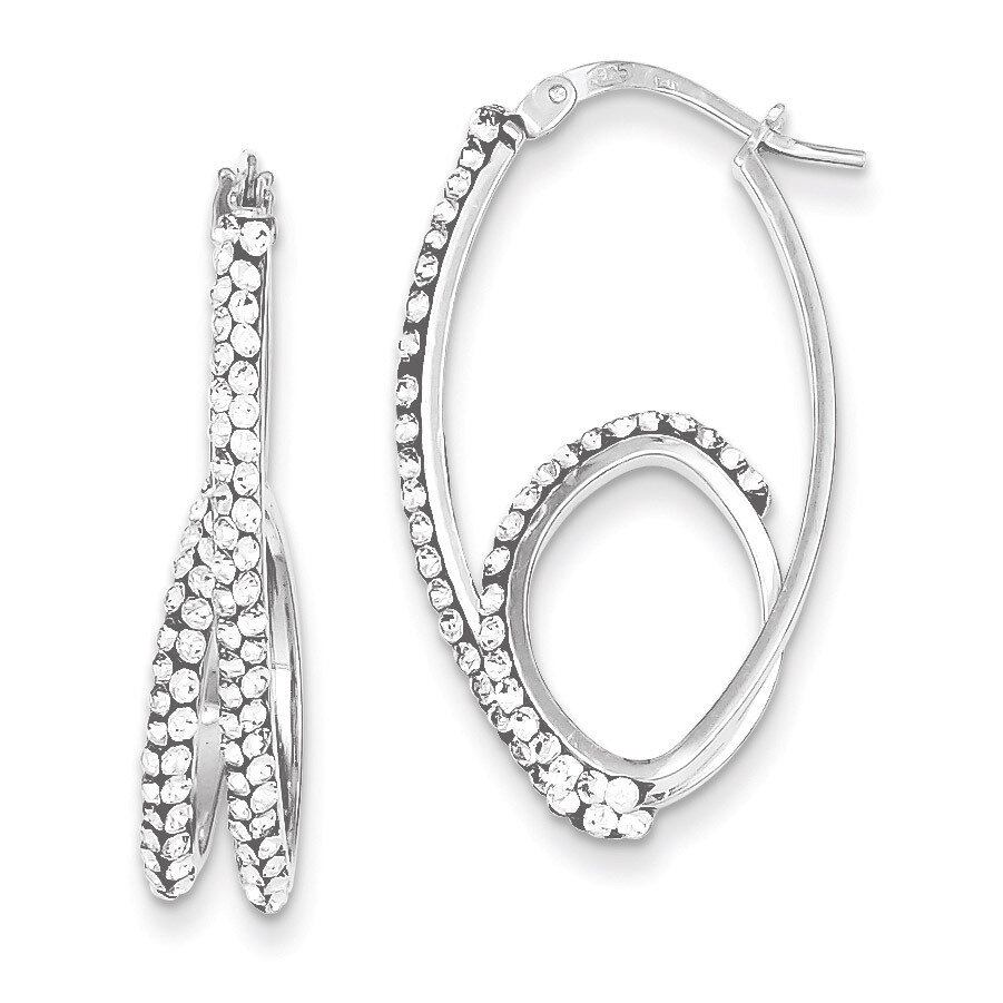 Sterling Silver Stellux Crystal Hoop Earrings QE9500