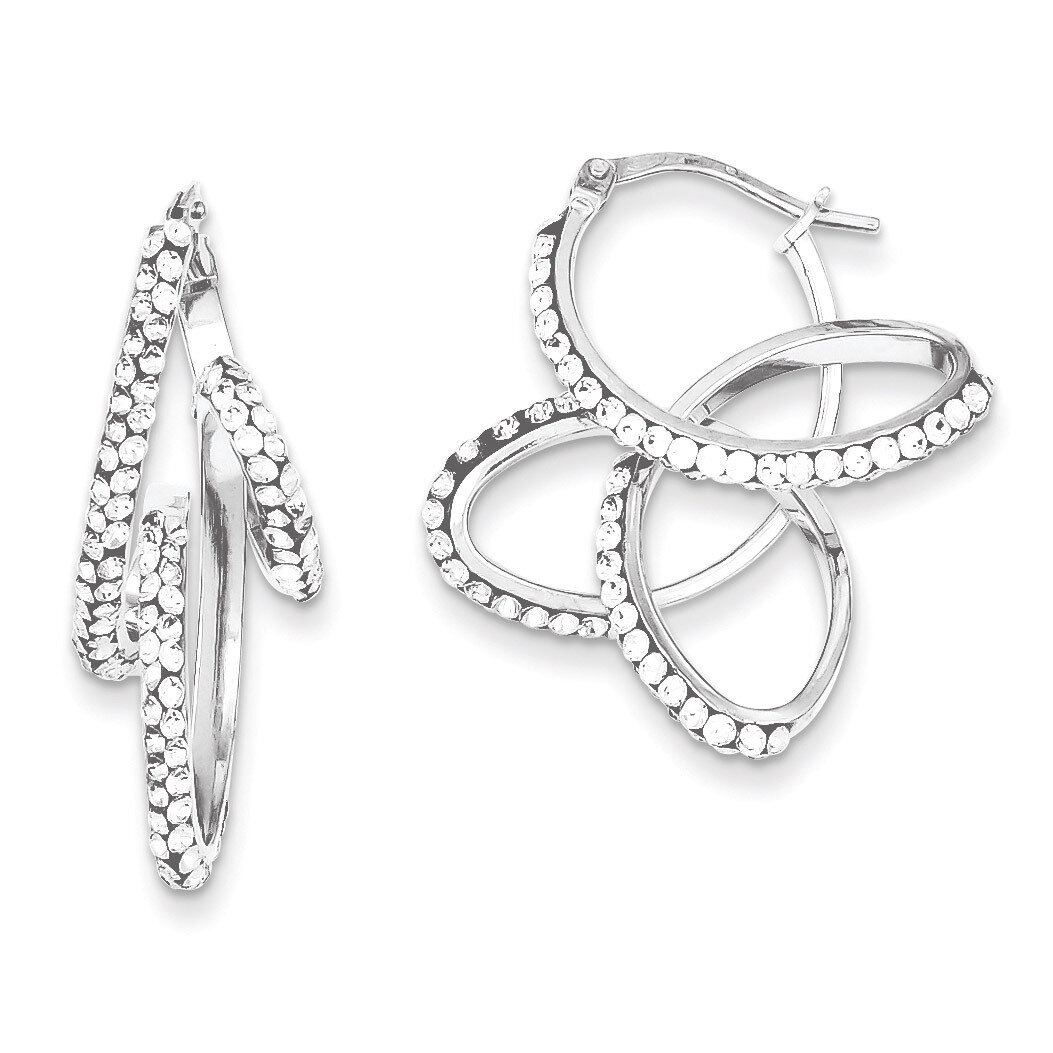 Sterling Silver Stellux Crystal 4-loop Dangle Earrings QE9503
