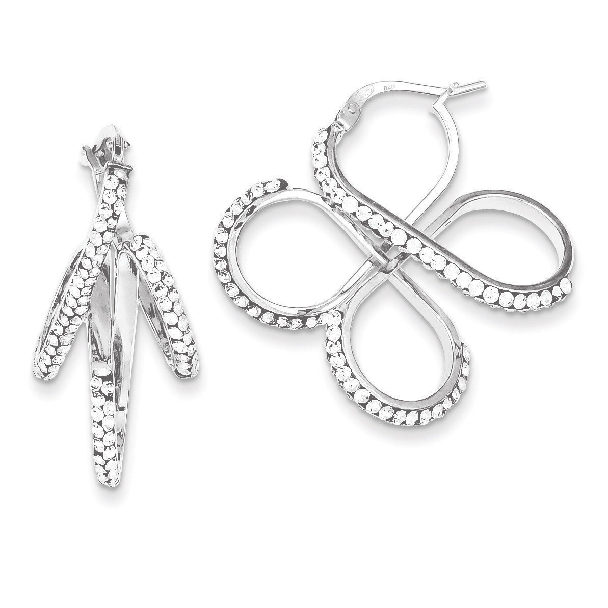 Sterling Silver Stellux Crystal 4-loop Dangle Earrings QE9504