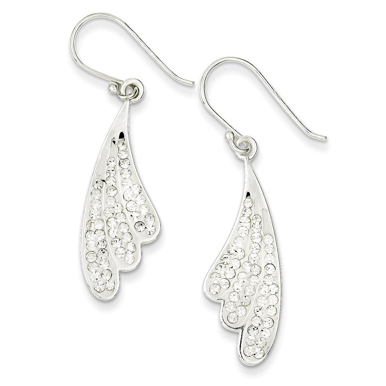 Sterling Silver Stellux Crystal Fancy Dangle Earrings QE9643