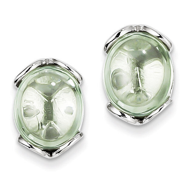 Sterling Silver Green Quartz Earrings QE9838AG