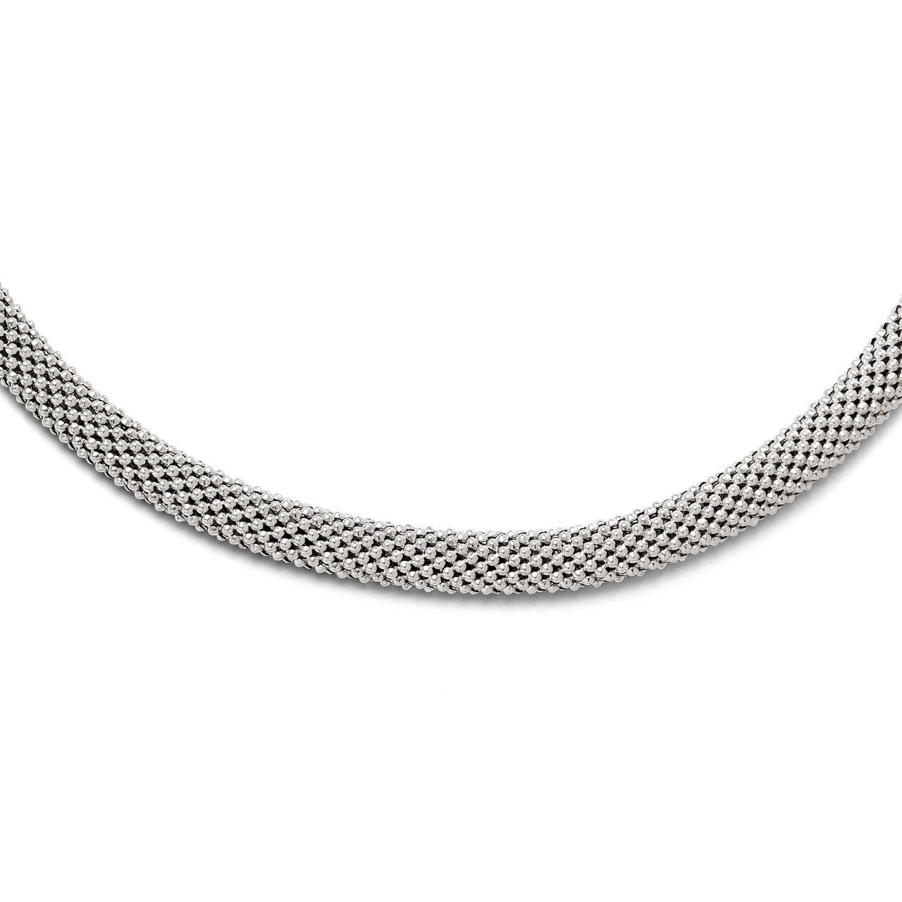 Sterling Silver and Onyx Mesh Necklace QLF322-18