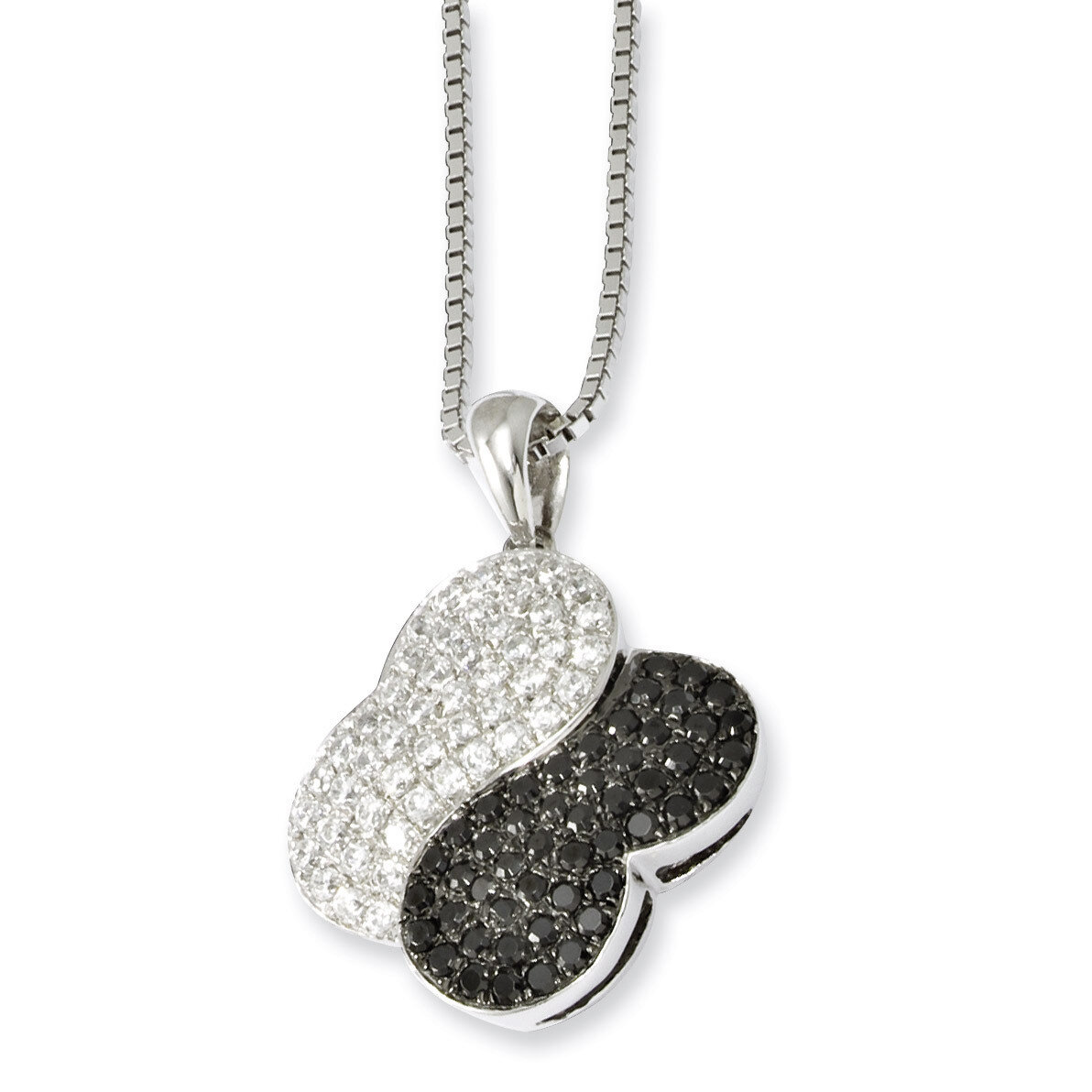 Sterling Silver &amp; Diamond Necklace QMP482-18