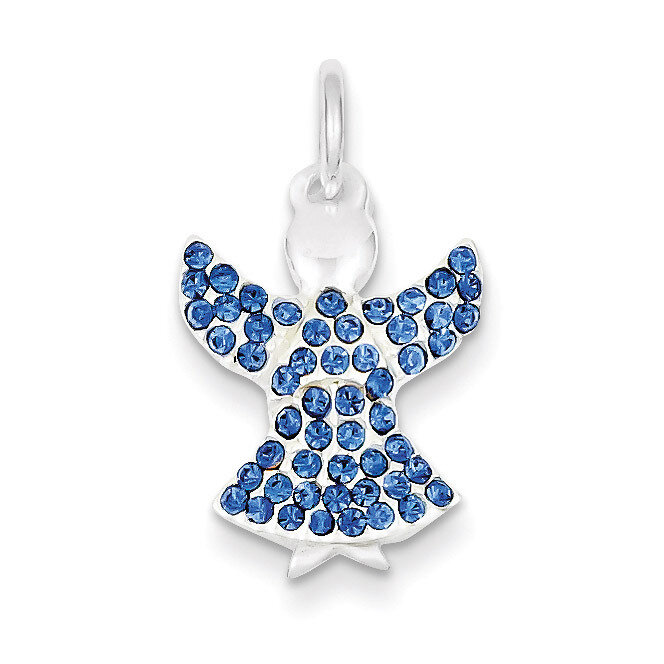 Sterling Silver with Stellux Crystal Angel Pendant QP1085