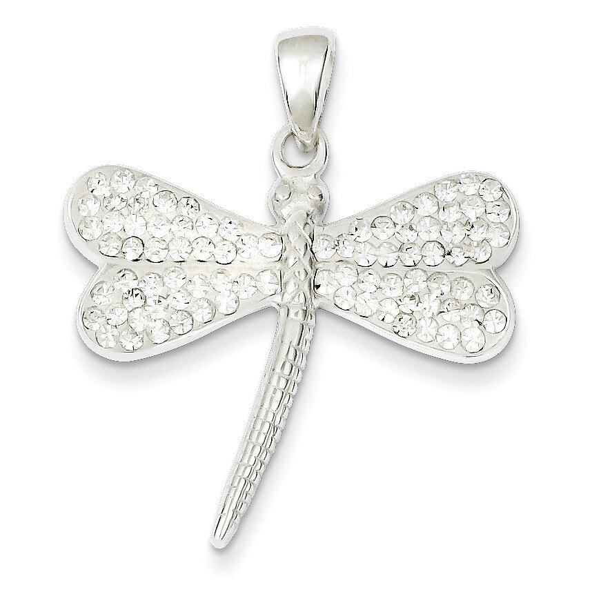 Sterling Silver with Stellux Crystal Dragonfly Pendant QP1161