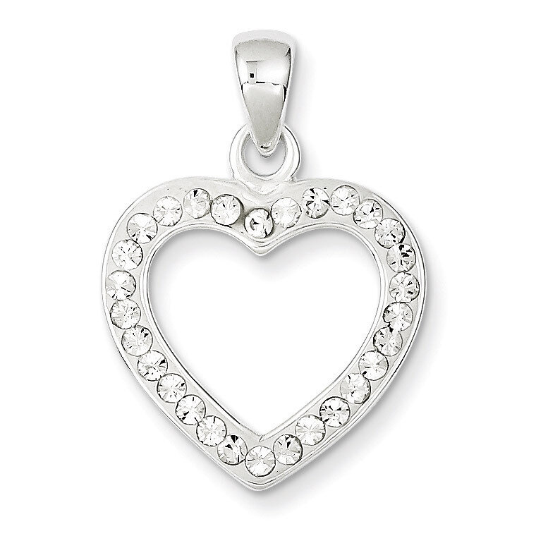 Sterling Silver Stellux Crystal Heart Pendant QP1397