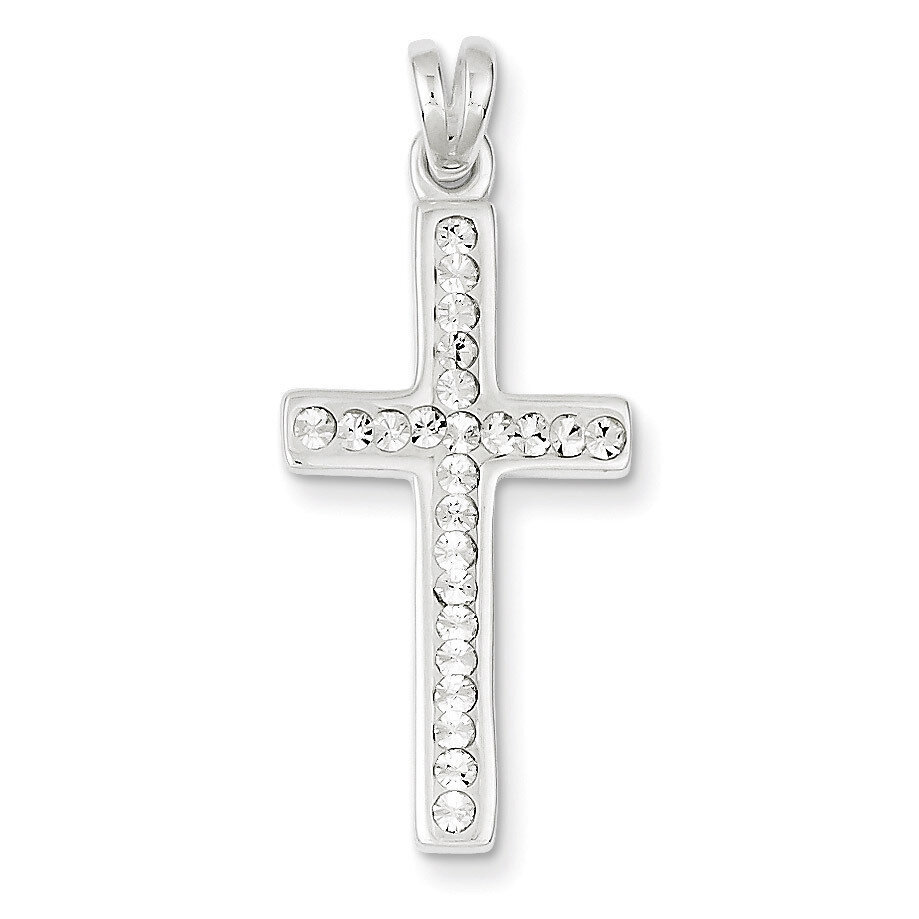 Sterling Silver Stellux Crystal Cross Pendant QP1414