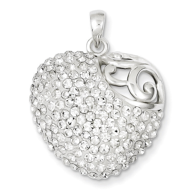 Sterling Silver Stellux Crystal Heart Pendant QP2481