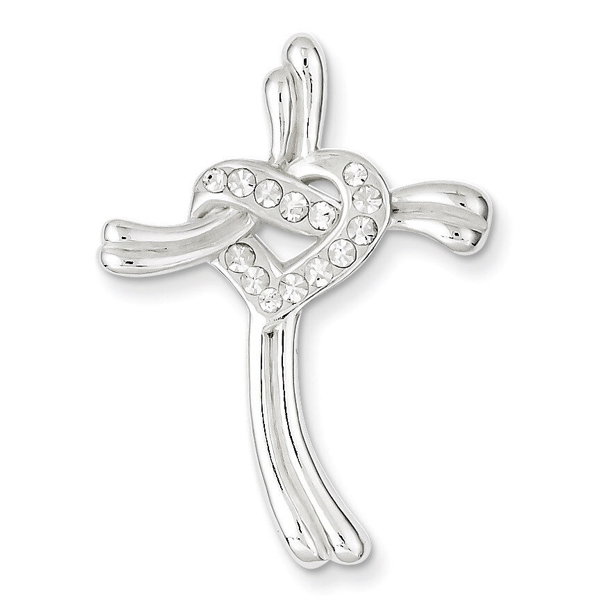 Sterling Silver Stellux Crystal Cross Pendant QP2482