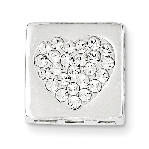 Sterling Silver Stellux Crystal Heart Pendant QP2484