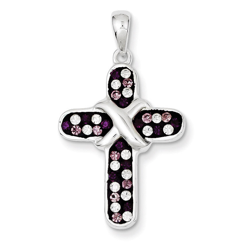 Sterling Silver Stellux Crystal Cross Pendant QP2503