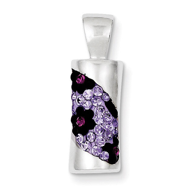 Sterling Silver Stellux Crystal Purple Animal Print Pendant QP2504